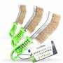 ToolSpace 3x Brosses Métalliques 200mm en Acier Inoxydable Manuelle Brosses pour le Nettoyage des Scories de Soudure Rouille Gri