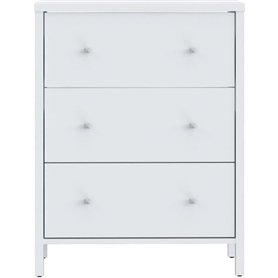 Meuble sous lavabo - Blanc - 3 tiroirs - L64 x P40 x H83 cm - IPSARION