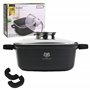 KARL HAUSMANN Faitout Induction - 4.4L – 24 cm - Cocotte Fonte d'Aluminium - Marmite Couvercle en Verre - Casserole Tous Feux do