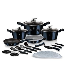 Batterie de cuisine 22 pcs avec poignée amovible