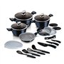 Batterie de cuisine 22 pcs avec poignée amovible, Metallic Line Aquamarine Edition