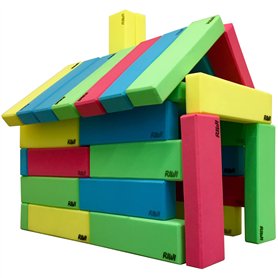RIWI 24 Blocs de Construction en Mousse XXL | Grands Blocs de Construction Mous | Certifié TÜV Autriche | Qualité de la Mater