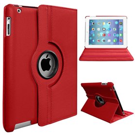 Étui avec support rotatif à 360° pour Apple iPad Air 1 Air 2 iPad 9.7 2017/2018 5ème et 6ème génération (rouge)