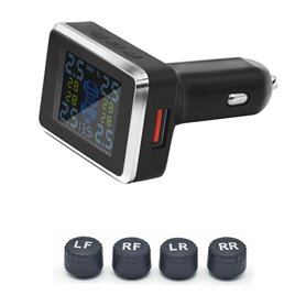 Uxsjakjsd Détecteur de Pression des Pneus Mini Portable Monitor de Pression des Pneus à Quatre Roues à Installation Non Destruct