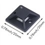Qyrugcxs 100 pieces auto-adhesif cable attache base support 20 x 20 x 6mm