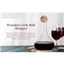 Hxhsgmeh Boule de Liège pour Vin, Bouchon à Bille en Liège en Bois pour Carafe pour Carafe à Vin, Remplacement de la Bouteille, 