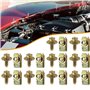 Tixqeaif 20X Boulons de Carrosserie, Écrous en U, Clips sous Le Couvercle du Moteur, Protection Contre Les Éclaboussures, Pare-C