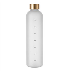 Cpolebev Bouteille d'eau 1L avec Marqueur de Temps 32 OZ Motivational RéUtilisable Fitness Sports ÉTanche Bouteille en Plastique