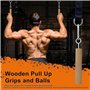 Kznifmk Poignée en Bois Pull Up Ball Grip Renforcement des Doigts Exerciseur Bras Force Musculaire Entraînement Escalade Fitness
