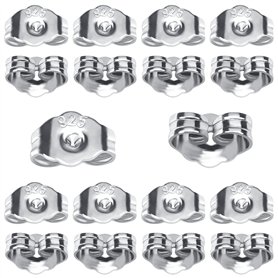 TOAOB 20pcs Fermoirs de Boucles d'oreilles en Plaqué Argent Hypoallergénique 4.45 x 5.85mm en Forme de Papillon Support Sécurisé