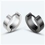 Boucles d'oreilles homme/femme LEEQ acier inoxydable noir argent mat 4mm / 12mm Boucle d'oreille classique 2stk, 4 Unité (Lot de
