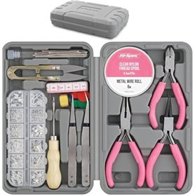 Kit d'outils de fabrication de bijoux Hi-Spec 17 pièces & ensemble de 600 accessoires et trouvailles. Pinces & fils pour bracele
