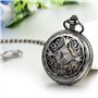 JewelryWe Montre de Poche Gousset Homme-Mécanique Manuel-Romain Chiffre Cadran-Squelette avec Sac Cadeau