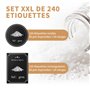 Joyoldelf 240 Etiquettes Epices Francais Noires:120 Rectangulaires + 120 Rondes, 48 Étiquettes Vierges + Marqueur, Étiquette Epi