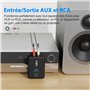 1Mii ML302 Transmetteur Récepteur Bluetooth 5.3, Adaptateur Audio Bluetooth 3.5mm AUX RCA pour 2 Casque sans Fil, 30H Playtime, 
