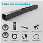 HoYLluDLL TV Bluetooth Soundbar, 32 pouces amovible 2 en 1 Sound Bar pour TV avec son puissant, Haut-parleurs pour TV Home Ciném