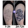 2 Morceaux D'Autocollants De Tatouage Temporaire Pour Femmes Et Hommes, Encre Végétale À Jus, Imperméable, Semi-Permanent Et Lon