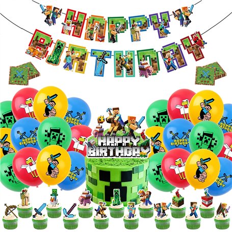 Yoimckay Décoration d'anniversaire Game Boys