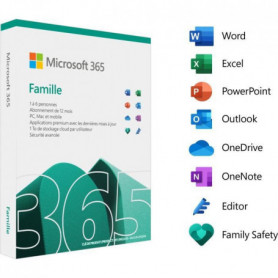 Microsoft 365 Famille - 6 utilisateurs - PC ou Mac - Abonnement 1 an 109,99 €