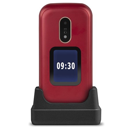 Doro 6060 - Téléphone 2G à Clapet Débloqué pour Seniors - Grandes Touches - Touche d'Assistance avec GPS - Socle Chargeur Inclus