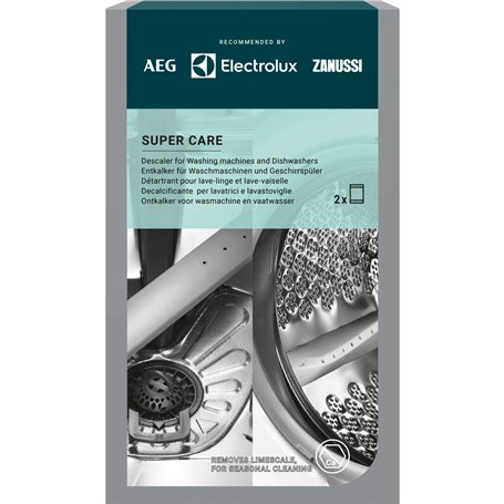 AEG M3GCP300 9029799286 Super Care Détartrant pour machines à laver et lave-vaisselle Contient 2 sachets.
