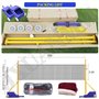 Filet de volley-ball d'extérieur, poteau portable pour jardin, ensemble filets badminton tennis avec roulettes, sac transport, p