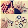 XHBTS 12 Pcs Résine Coloré Large Épais Dôme Knuckle Doigt Empilable Joint Anneau Rétro Acrylique Transparent Vintage Bijoux Part