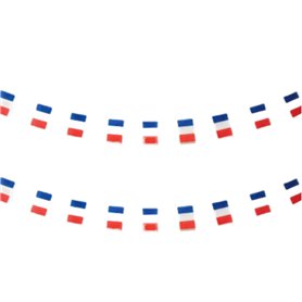Drapeau France 40 pièces Drapeau France Guirlande France 11.4M Fanions France Drapeau National Drapeau Drapeau Européen 14x21cm
