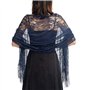 Ocobudbxw Femmes des années 1920 écharpe enveloppes évider Crochet Floral Dentelle frangé Glands Mariage Cape soirée Vintage châ