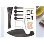 Pièces de Violon 4/4, Chevilles de Réglage en ébène, Embout de Mentonnière avec Accordeurs, Kit de Poteau Sonore pour Violons de
