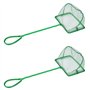 2 pièces Carré Épuisette Filet de Pêche Epuisette Aquarium Petit Filet de Pêche avec Poignée en Plastique pour Aquariophilie Poi