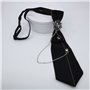 MinnowXY Cravate Gothique Noire pour Pendentif Strass Chaîne Métal Soirée Fête Prénouée Polyester