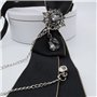 MinnowXY Cravate Gothique Noire pour Pendentif Strass Chaîne Métal Soirée Fête Prénouée Polyester