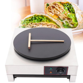 JJENXYYDS Catering Crêpière Electrique avec spatule en Bois et Appareil à crêpes Complet en Acier Inoxydable