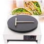 JJENXYYDS Catering Crêpière Electrique avec spatule en Bois et Appareil à crêpes Complet en Acier Inoxydable