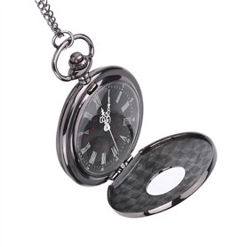 Brrnoo Montre de Poche à Quartz en Acier Vintage