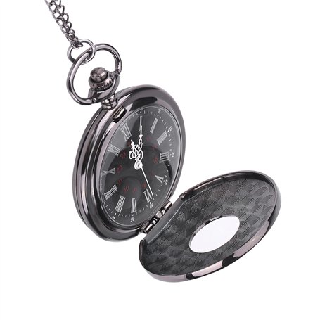 Brrnoo Montre de Poche à Quartz en Acier Vintage