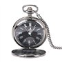 Brrnoo Montre de Poche à Quartz en Acier Vintage, Pendentif de Collier de Montre de Poche en Alliage Analogique à Quartz Classiq