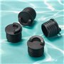CAKEEYUM Bouchon de vidange pour Kayak Bouchons de dalot pour canoë Accessoire en Caoutchouc pour Bateau Noir 8 pièces Bouchons 