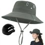Rwigeboo Chapeau de Soleil avec Casque Anti-Collision, Chapeau de Seau Protection UV avec Un Bord Large et Corde réglable pour L
