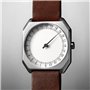 Slow Jo 17 - Dark Brown Vintage Leather, Silver Case, Crème Dial slow Jo 17 - Mouvement Cristal de roche - Affichage Analogique 