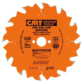 CMT déchirures Lame de scie circulaire 12 dents carbure de tungstène Micrograin 160 x 20 mm
