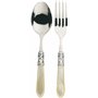 BUGATTI ALCAM-N4211/12 Aladdin Lot de 2 Pièces Service de Table Acier/ABS Ivoire 30