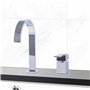 Robinet de baignoire cascade Kit de garniture de robinet de baignoire romaine à 2 trous Robinet de baignoire à montage sur pont 