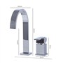 Robinet de baignoire cascade Kit de garniture de robinet de baignoire romaine à 2 trous Robinet de baignoire à montage sur pont 