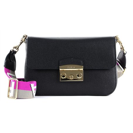 Furla Metropolis Crossbody Nero + Marmo Violet