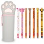 LEGAMI - Lot de 7 stylos gel effaçables + trousse 2 en 1 – avec encre effaçable thermosensible
