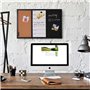 Bakaji Tableau magnétique blanc et noir avec tableau mémo en liège combiné 60 x 40 cm cadre bois avec set craies marqueur effaça