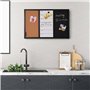 Bakaji Tableau magnétique blanc et noir avec tableau mémo en liège combiné 60 x 40 cm cadre bois avec set craies marqueur effaça