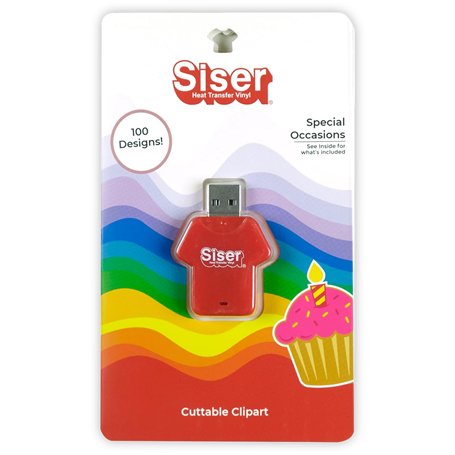 Siser Clé USB - Thème Occasions spéciales Clé USB avec 100 Graphiques